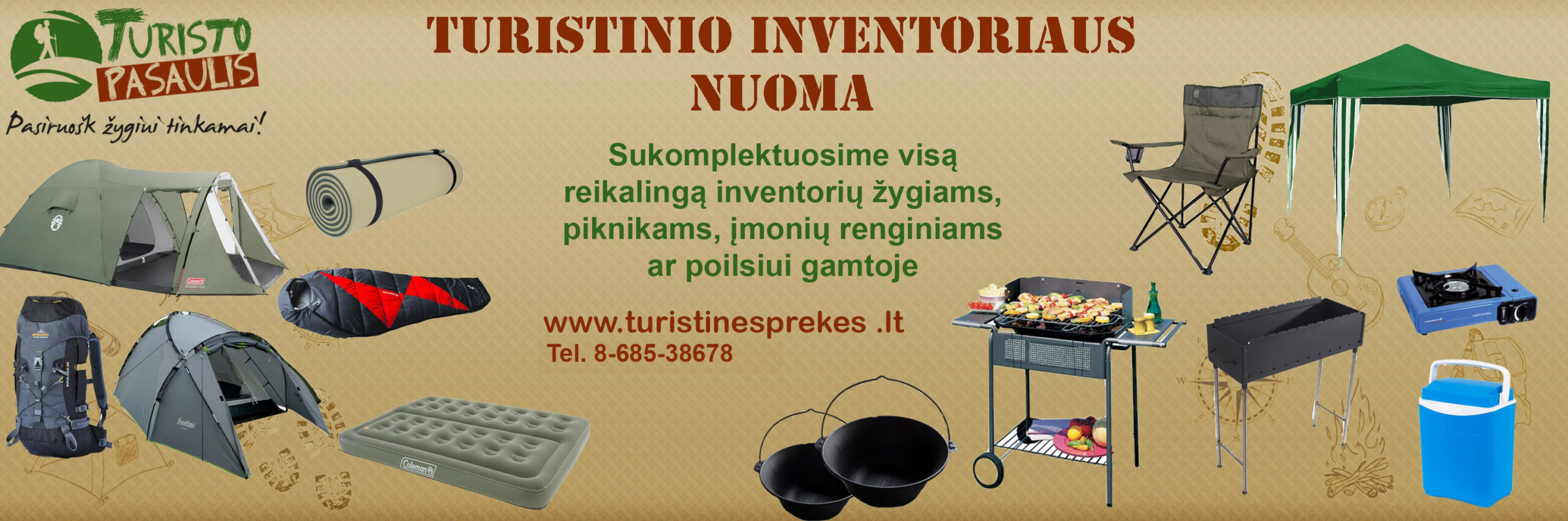 Turistinio inventoriaus nuoma