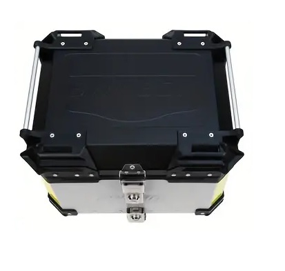 Motociklo centrinė dėžė aliuminė sidabrinė/juoda