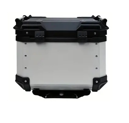 Motociklo centrinė dėžė aliuminė sidabrinė/juoda