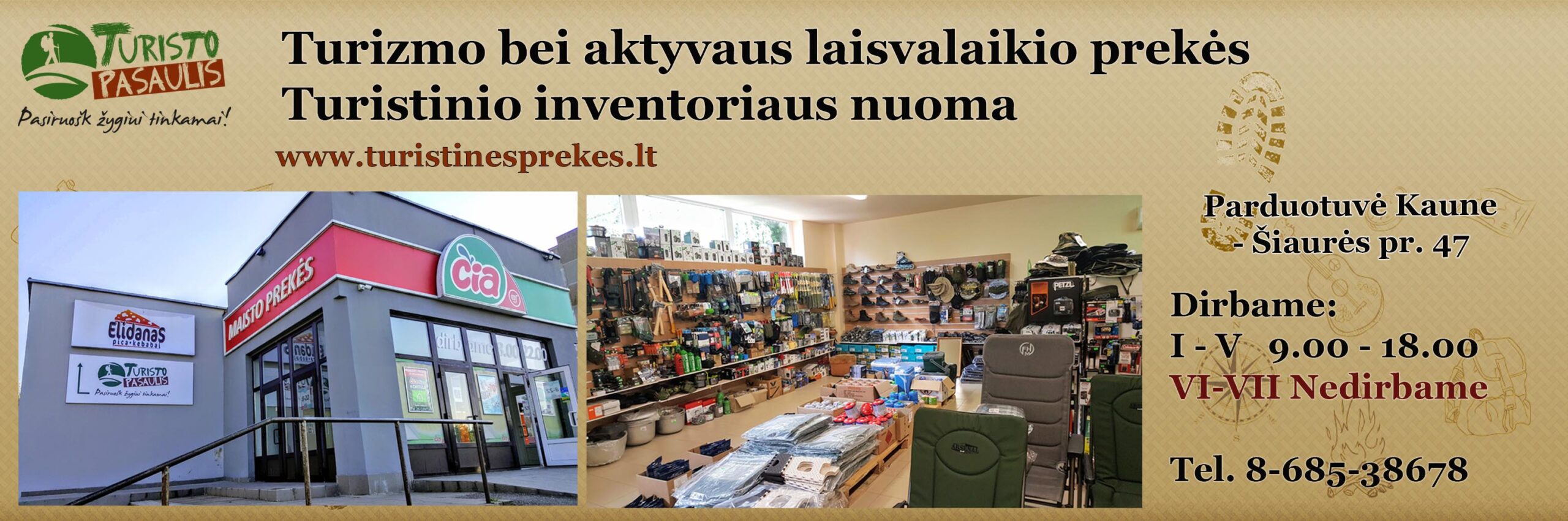 Turistinio inventoriaus nuoma