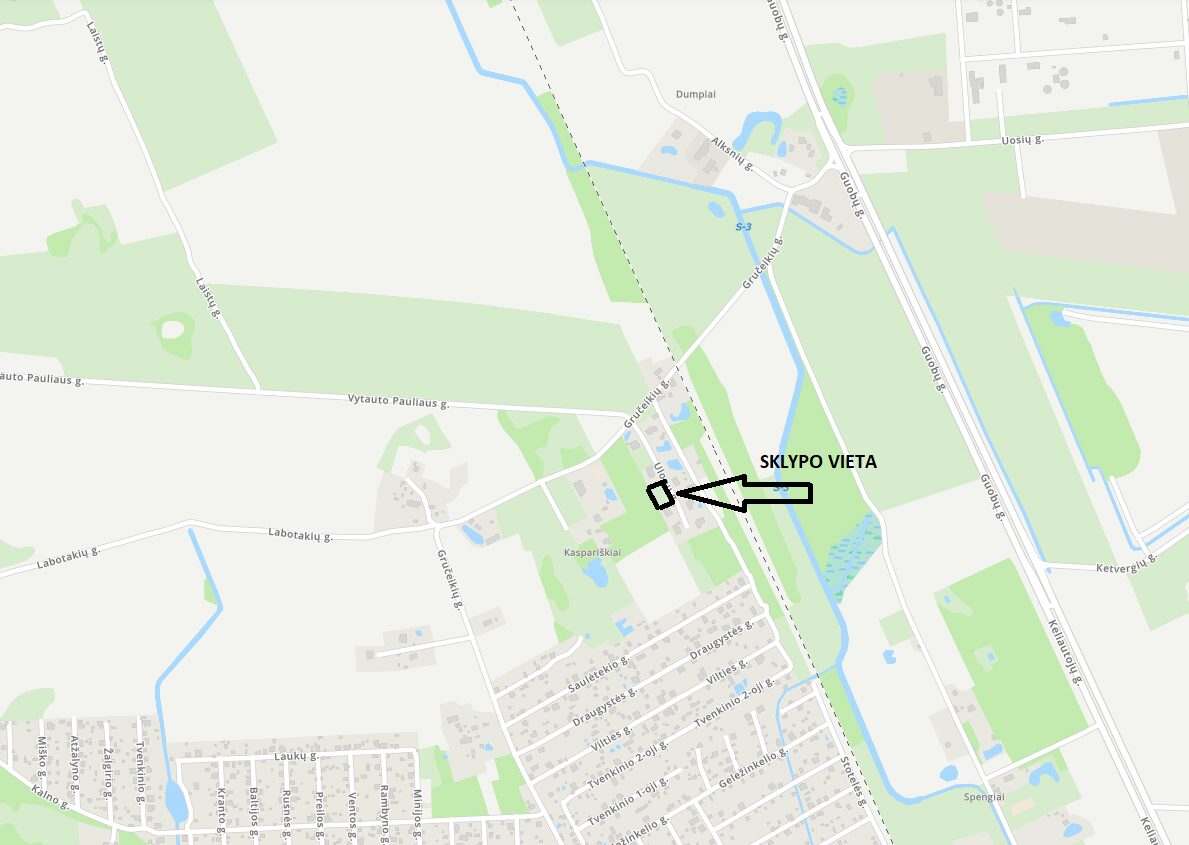 Parduodamas 12.17 arų sklypas su projektu ir vietinėmis komunikacijomis – Kaspariškių k., Ulonų g. netoli Klaipėdos