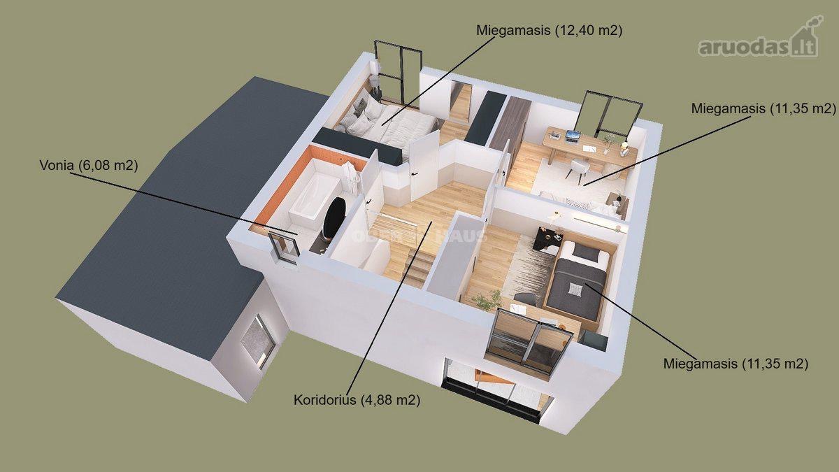 Parduodamas Jakuose šiuolaikiškas A+ klasės, Klaipėdos r.