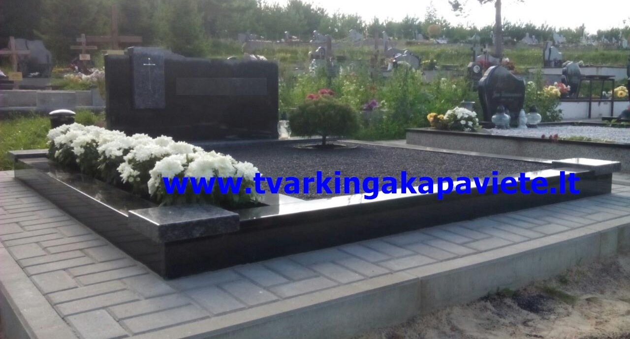 Kapaviečių įrengimas, tvarkymas, kapo dengimas plokštėmis, paminklai