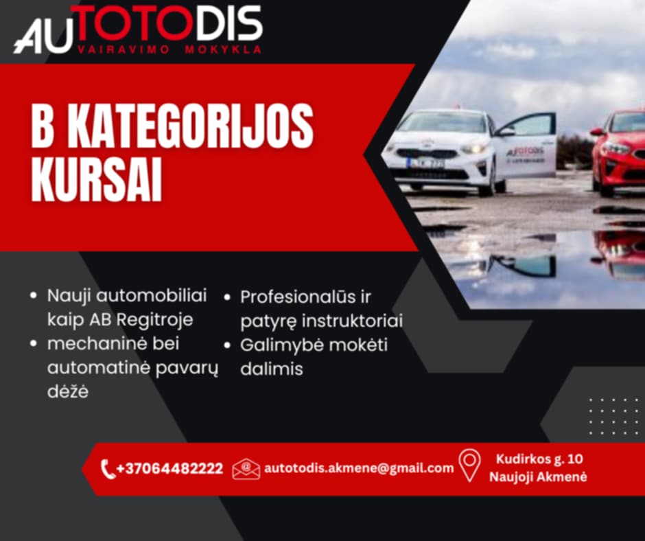 B kategorijos kursai