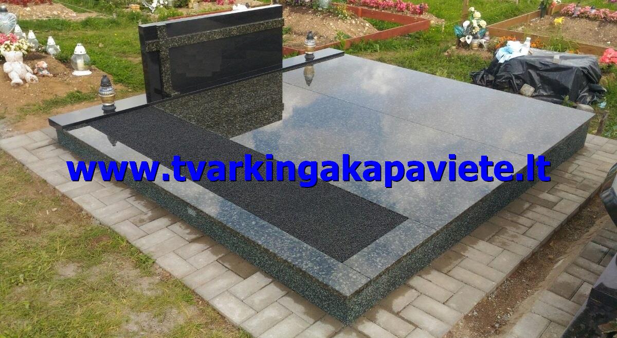 Kapaviečių įrengimas, tvarkymas, kapo dengimas plokštėmis, paminklai