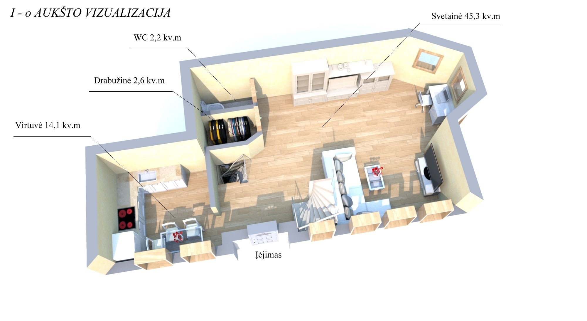 Parduodama namo dalis