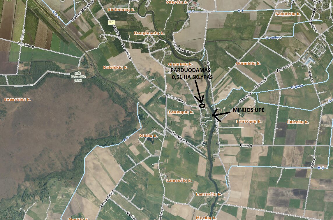 Parduodamas 0,51 ha sklypas Klaipėdos rajone, Lankupių kaime, netoli Minijos upės