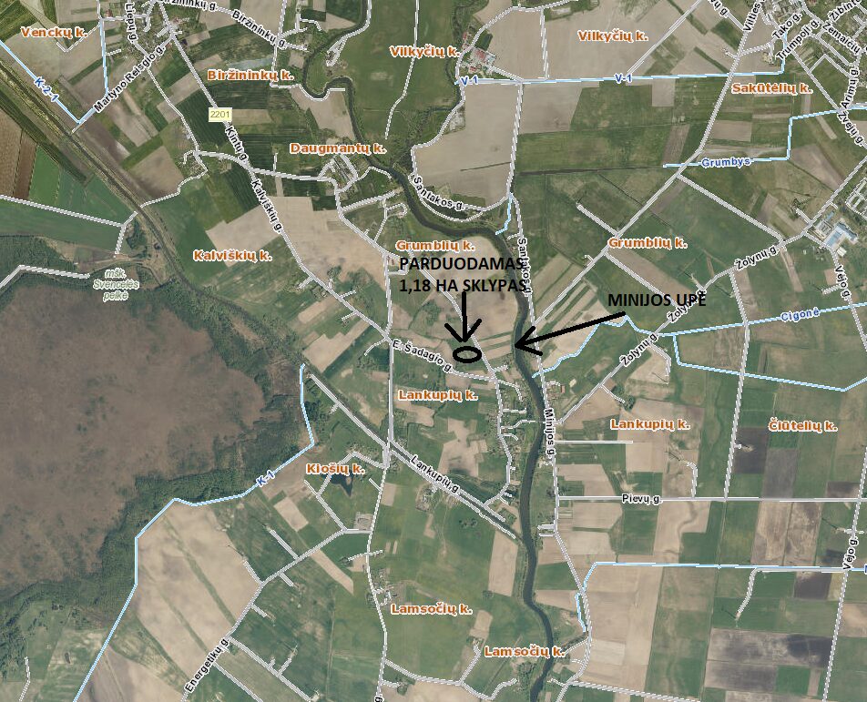 Parduodamas 1,18 ha sklypas Klaipėdos rajone, Lankupių kaime, netoli Minijos upės