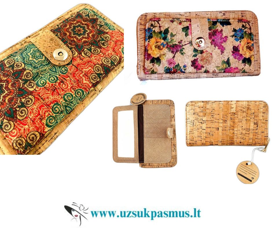 100 % natūralios ir ekologiškos kamštinės piniginės