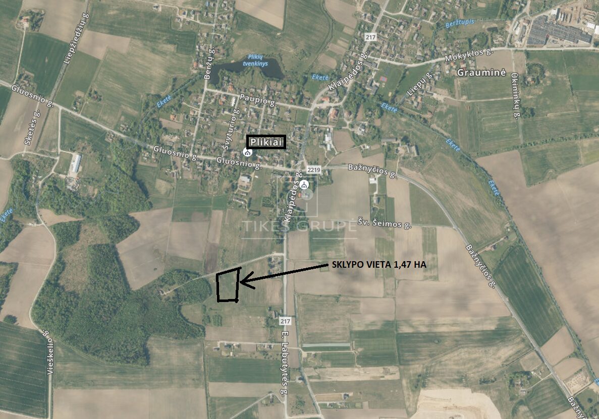Parduodamas didelis sklypas Plikiuose, F. Žemaitaičio g. – 1,47 HA