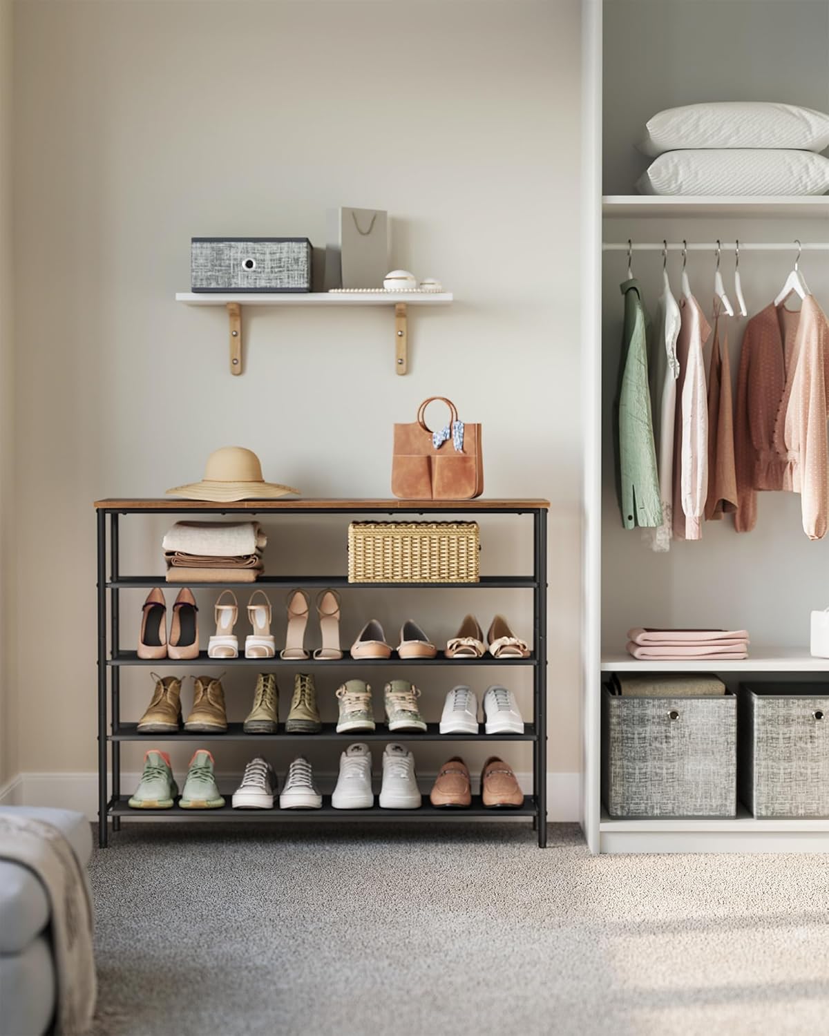 5 pakopų batų lentyna