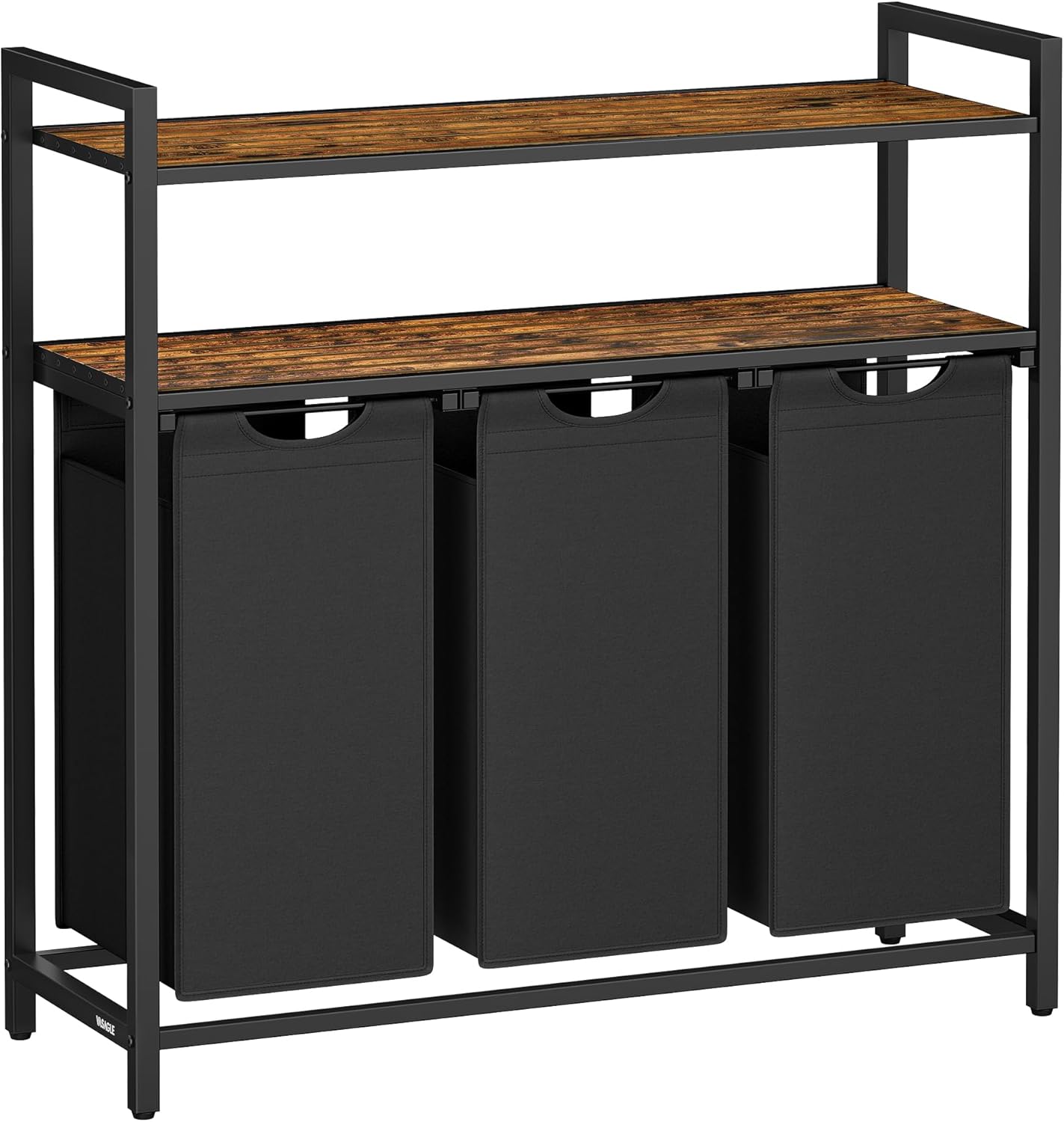 Vonios skalbinių lentyna su krepšiais