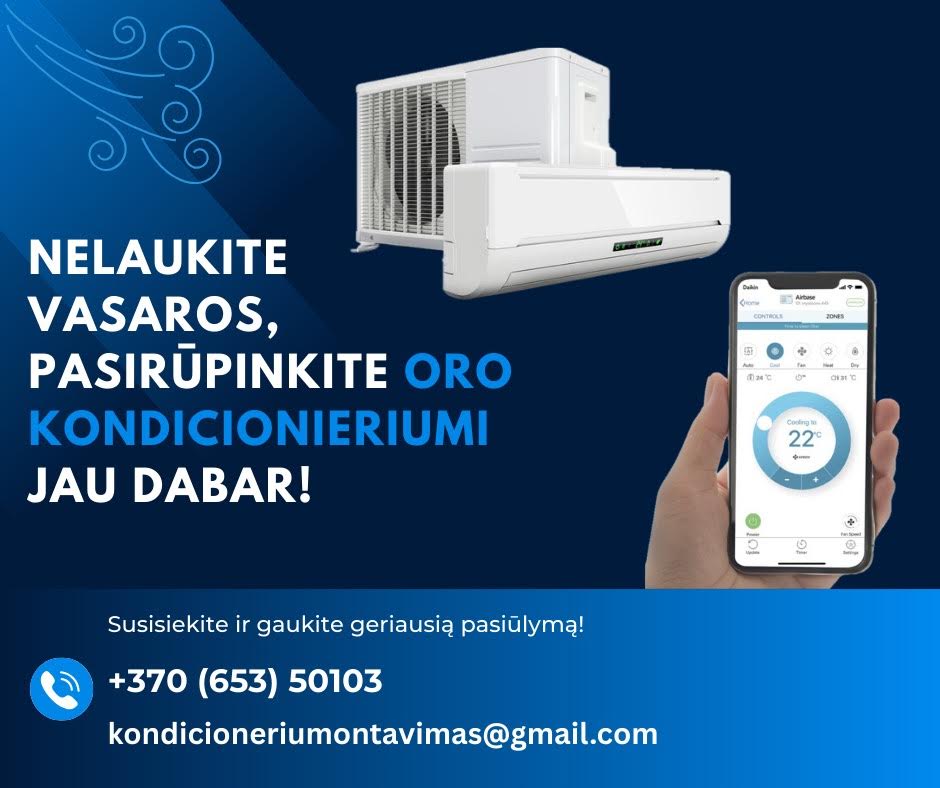 Kondicionerių montavimas ir priežiūra