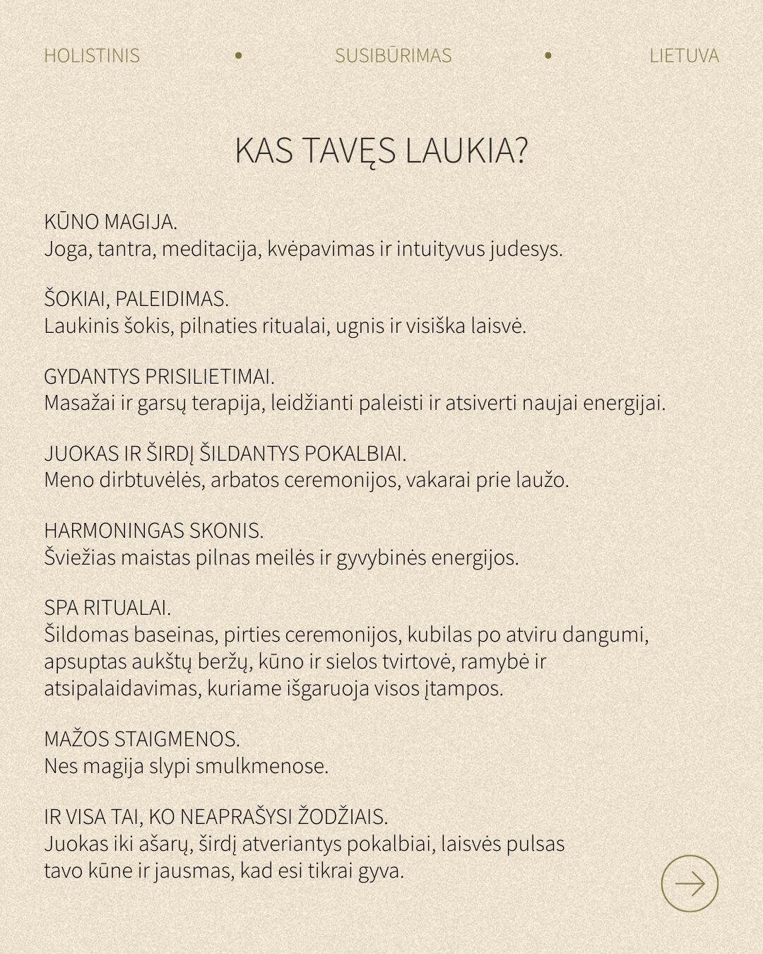 Holistinis moterų susibūrimas PAŽADINTA