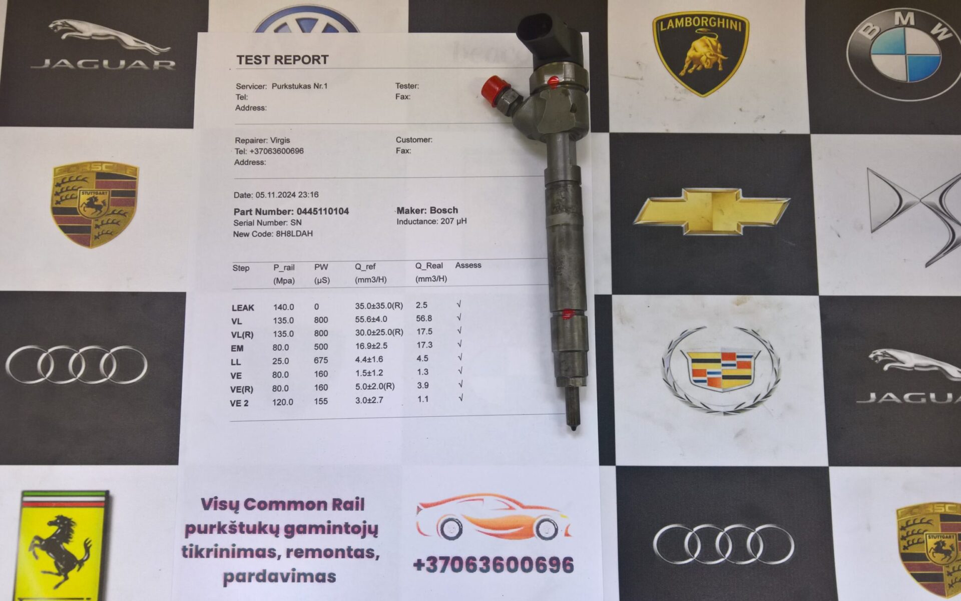 Kuro purkštukas Mercedes-E400,G400,ML400,S400. 0445110104