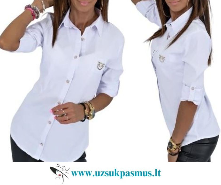 Balti klasikiniai marškinukai