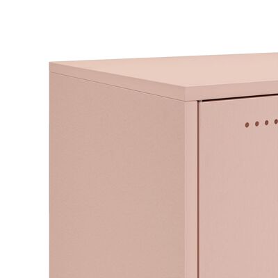 Plieninė, rožinė spintelė