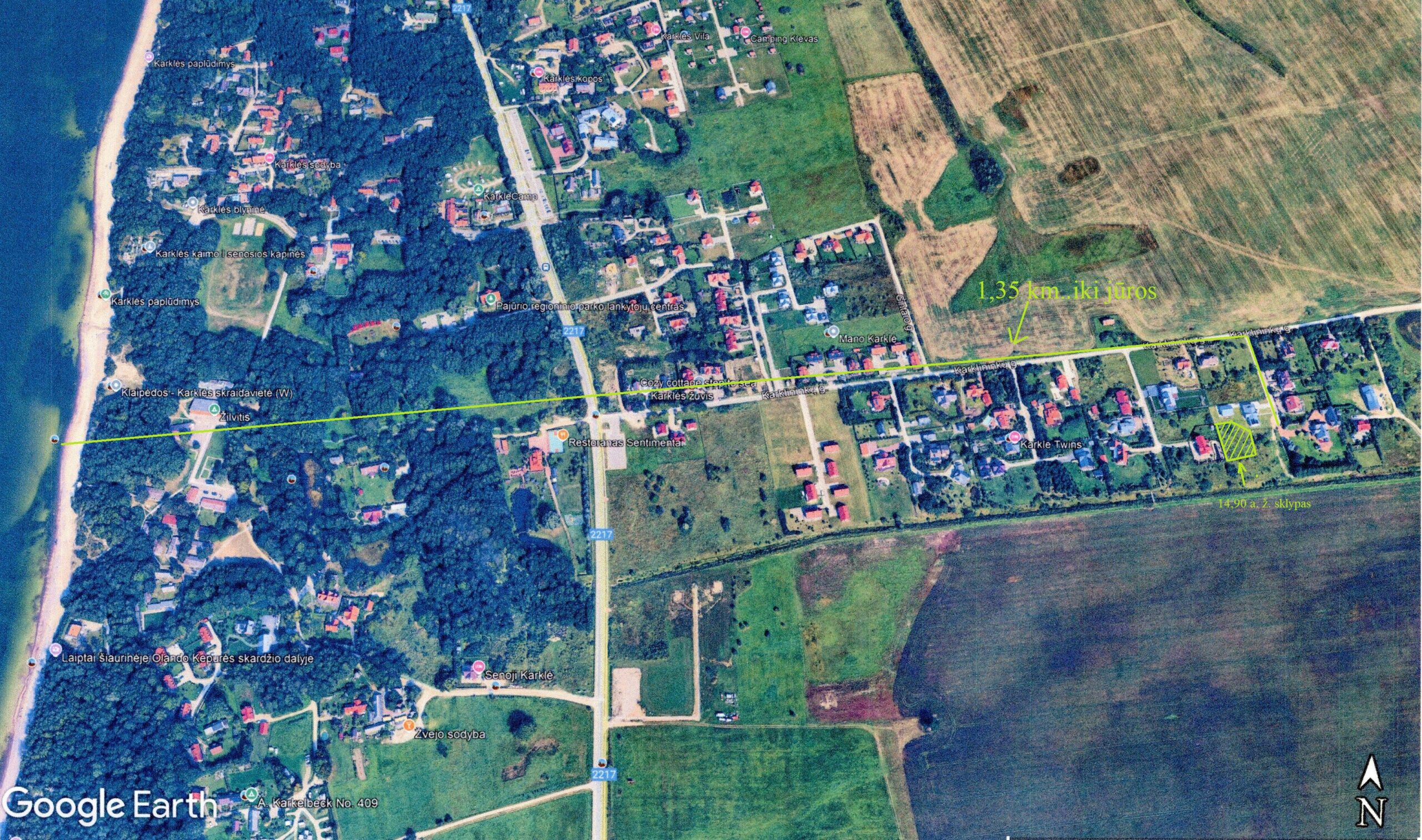 Parduodamas 14,90 a sklypas Karklėje Karklininkų g, („Dobiliukai“).