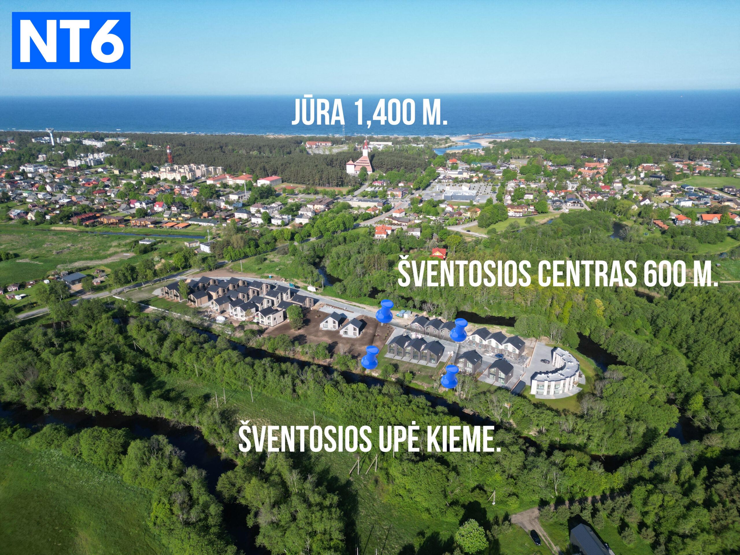 IŠSKIRTINIAI KOTEDŽAI ŠVENTOJOJE ŠALIA UPĖS