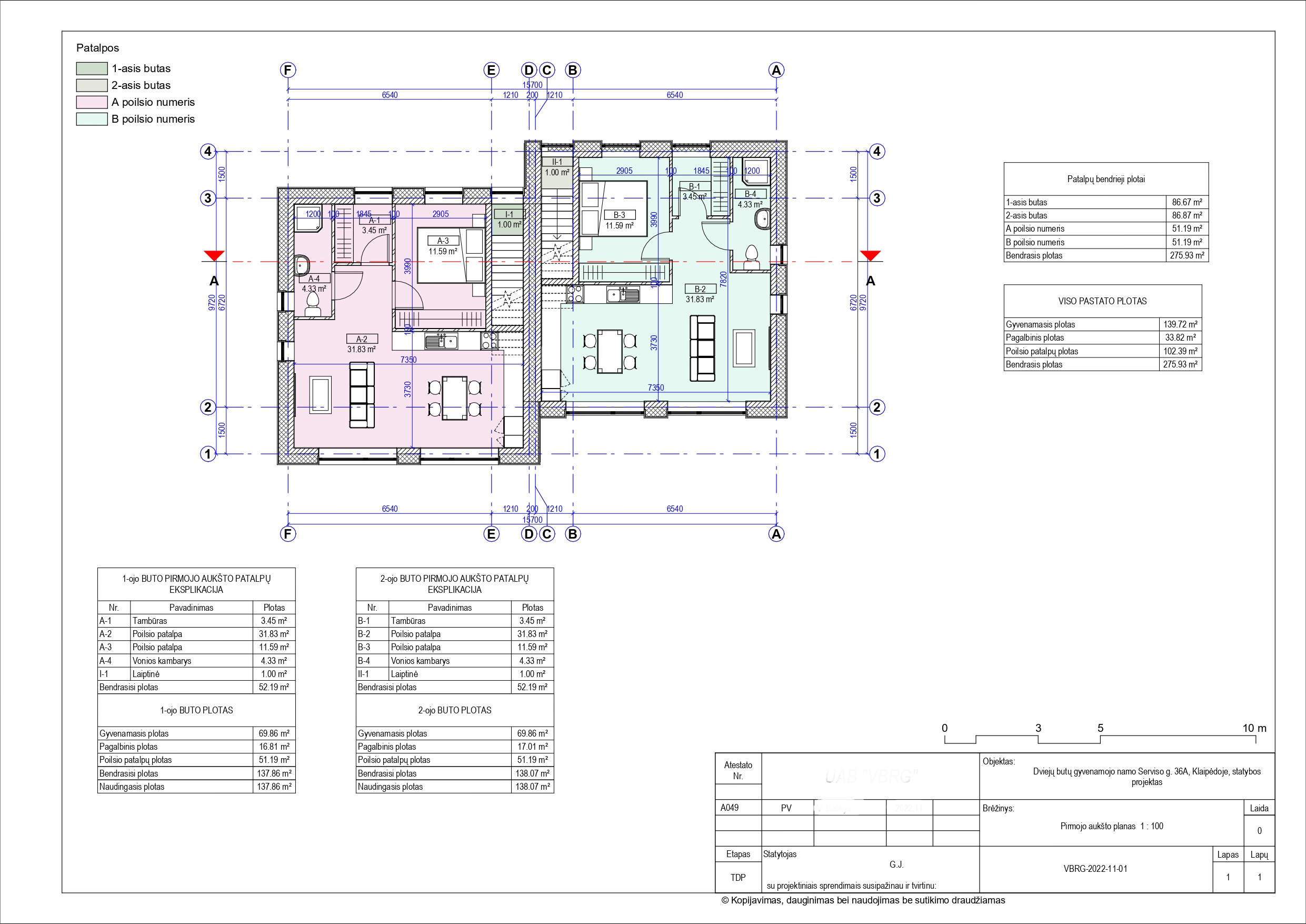 PARDUODAMAS SKLYPAS SU 4 BUTŲ NAMO PROJEKTU KLAIPĖDOJE, RAMIOJE VIETOJE PRIE DANĖS UPĖS