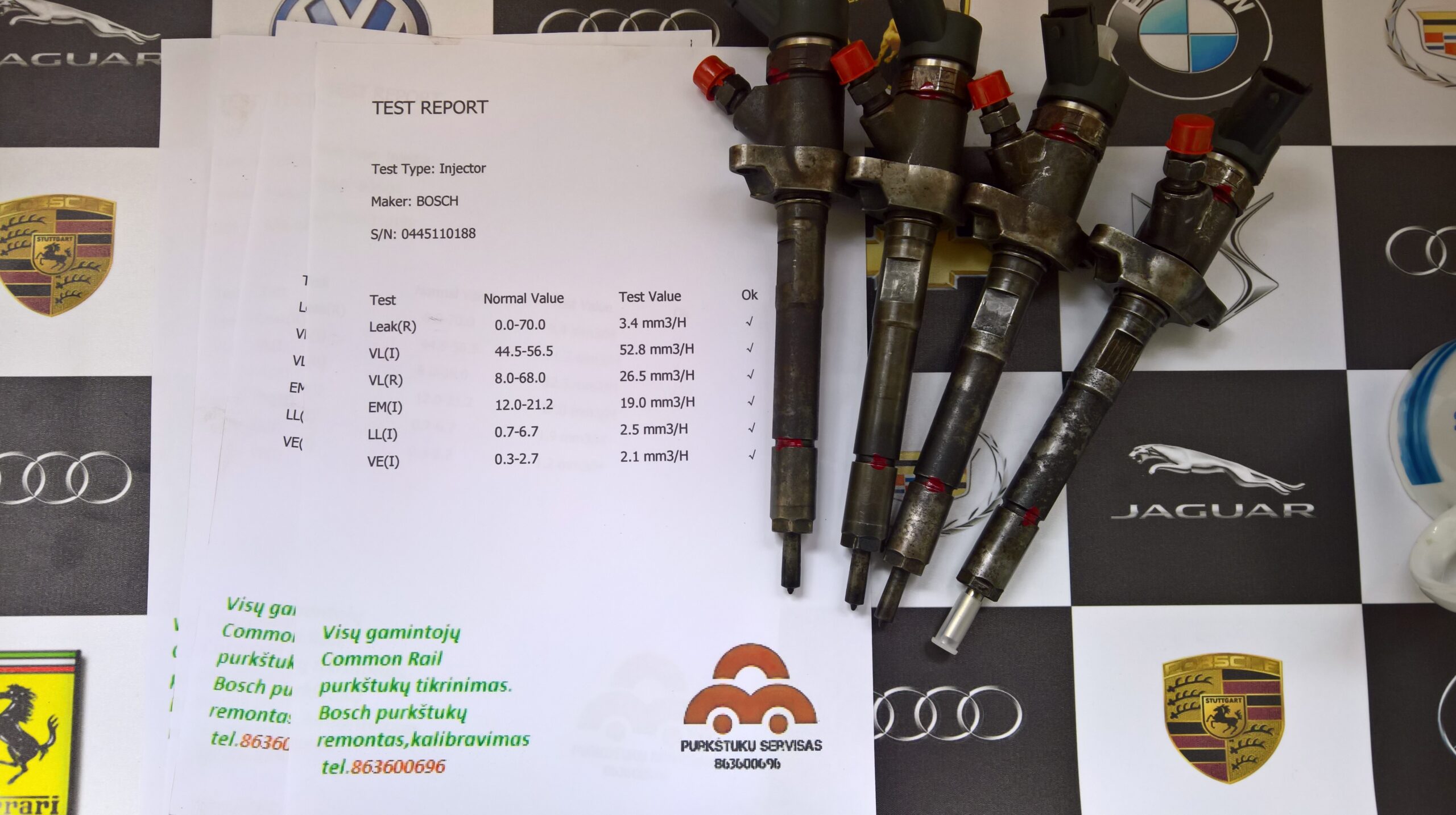 Kuro purkštukai Citroen,Ford,Mazda,Peugeot,Volvo. 0445110188