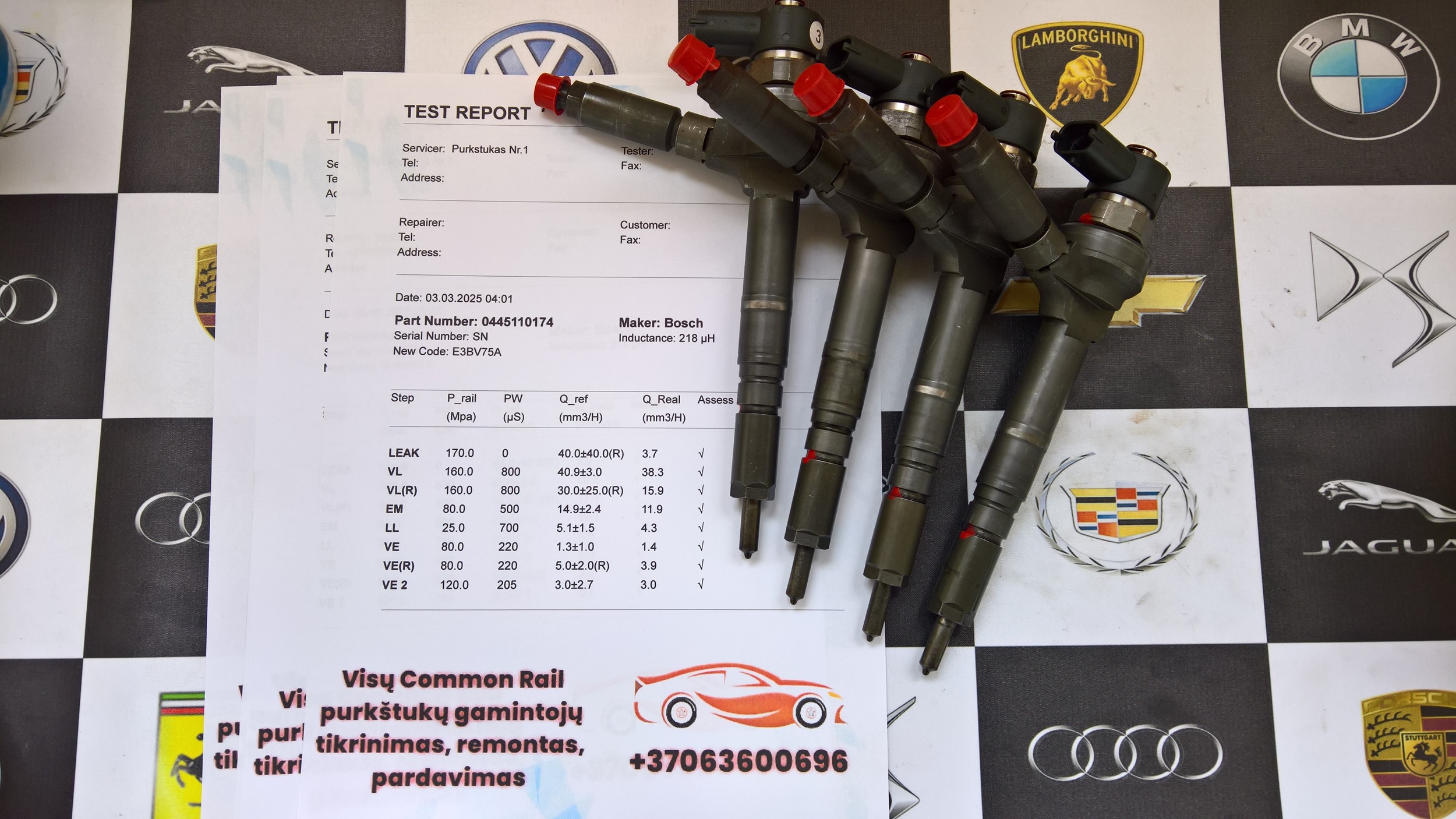 Kuro purkštukai Opel-Astra H 1.7d 74 kw. 0445110174