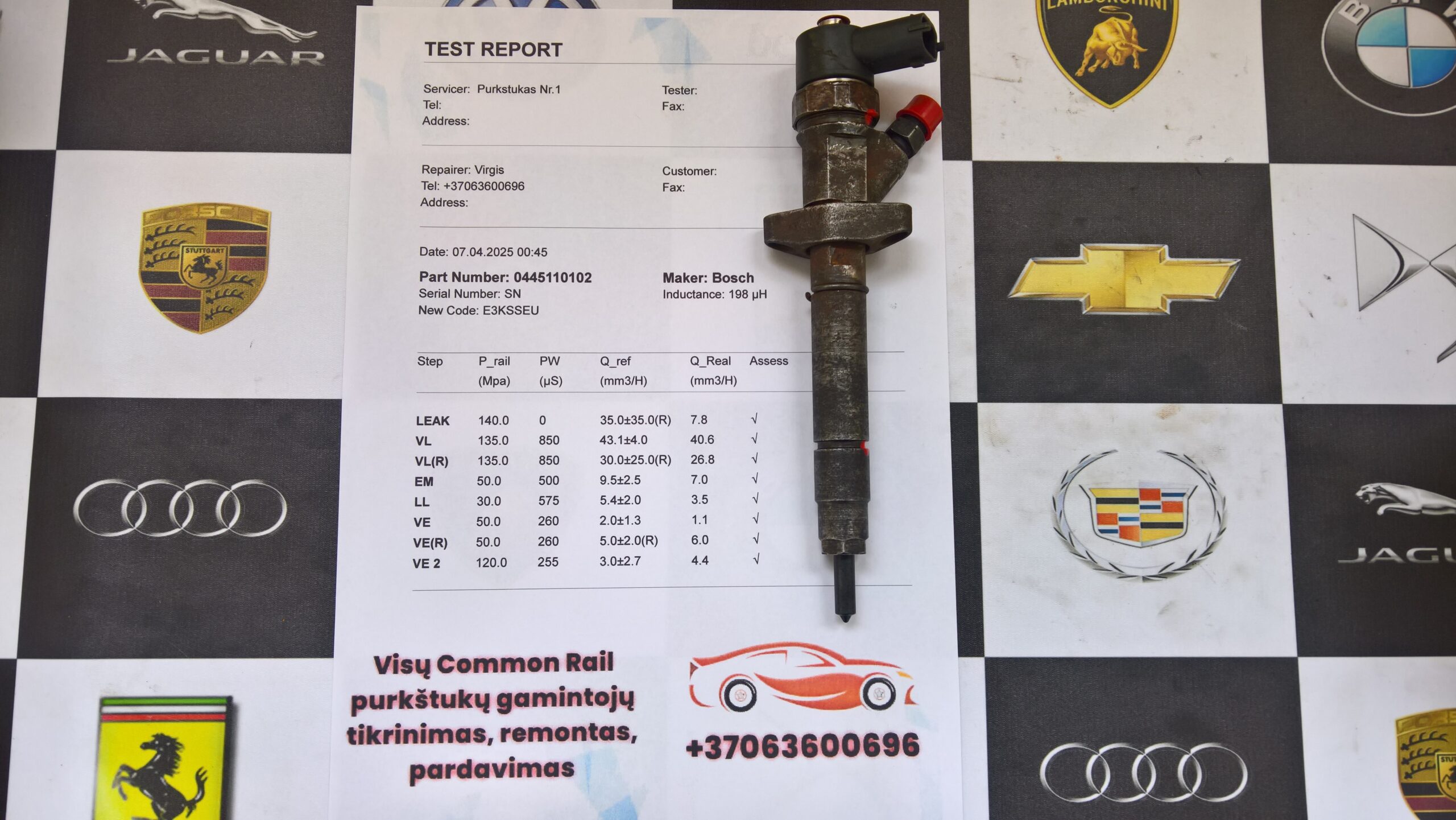 Kuro purkštukas Nissan-Interstar,Opel-Movano,Renault-Master. 0445110102