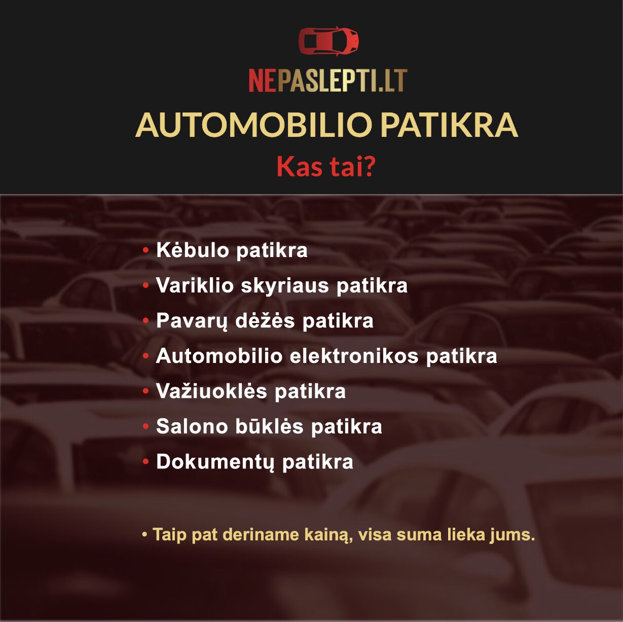 Automobilių patikra prieš pirkimą