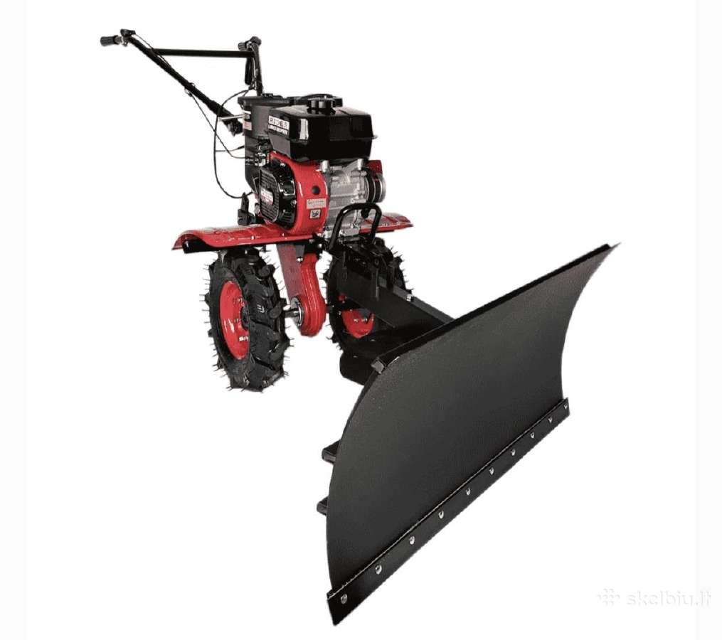 Motoblokas su daug priedų, garantija