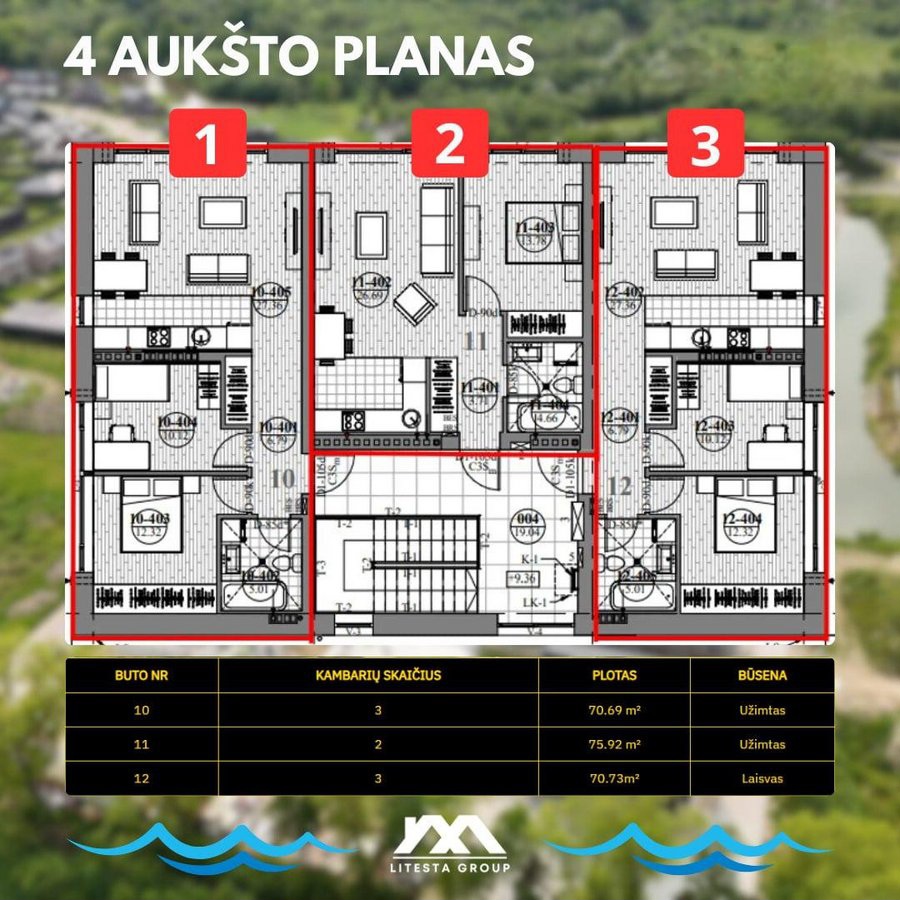 Parduodami naujos statybos name butai