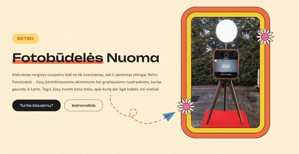 Retro Fotobūdelės nuoma – stilingas akcentas Jūsų šventei!