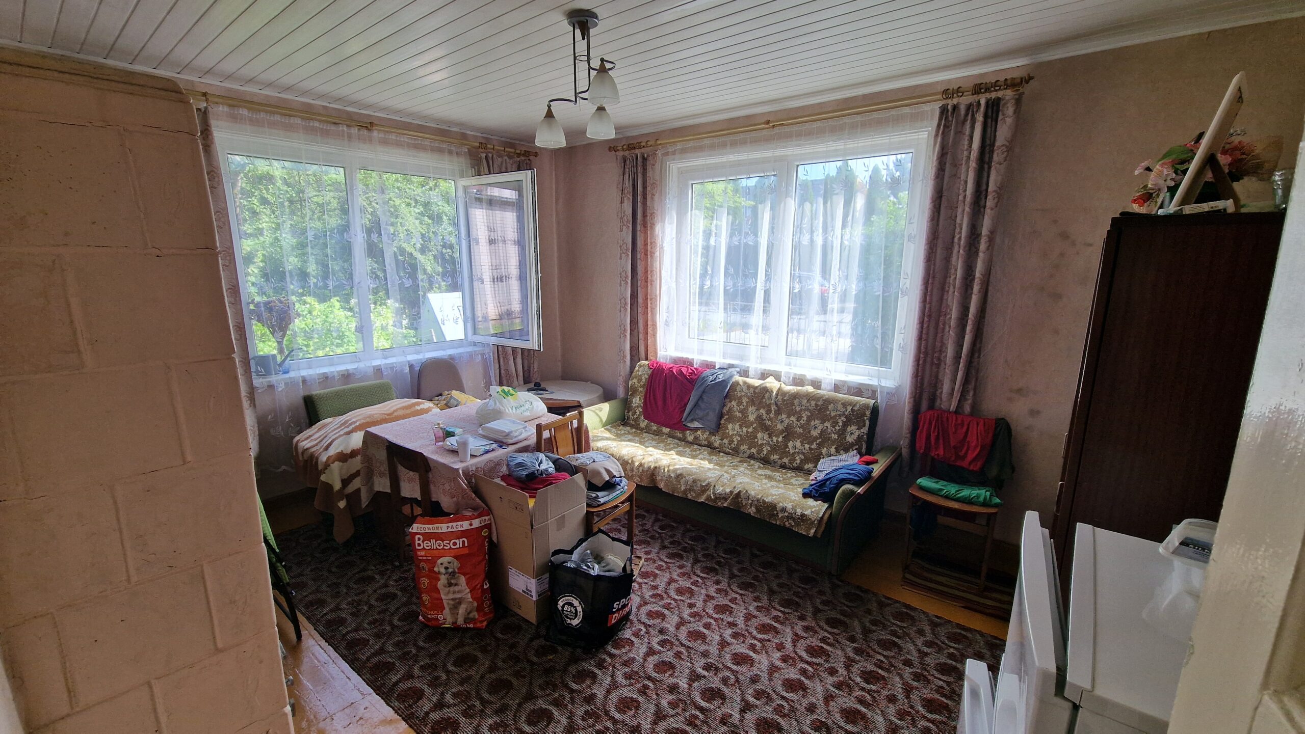 Parduodamas mediniame name 2 kambarių butas pirmame aukšte Staniūnų g. 24 Panevėžys