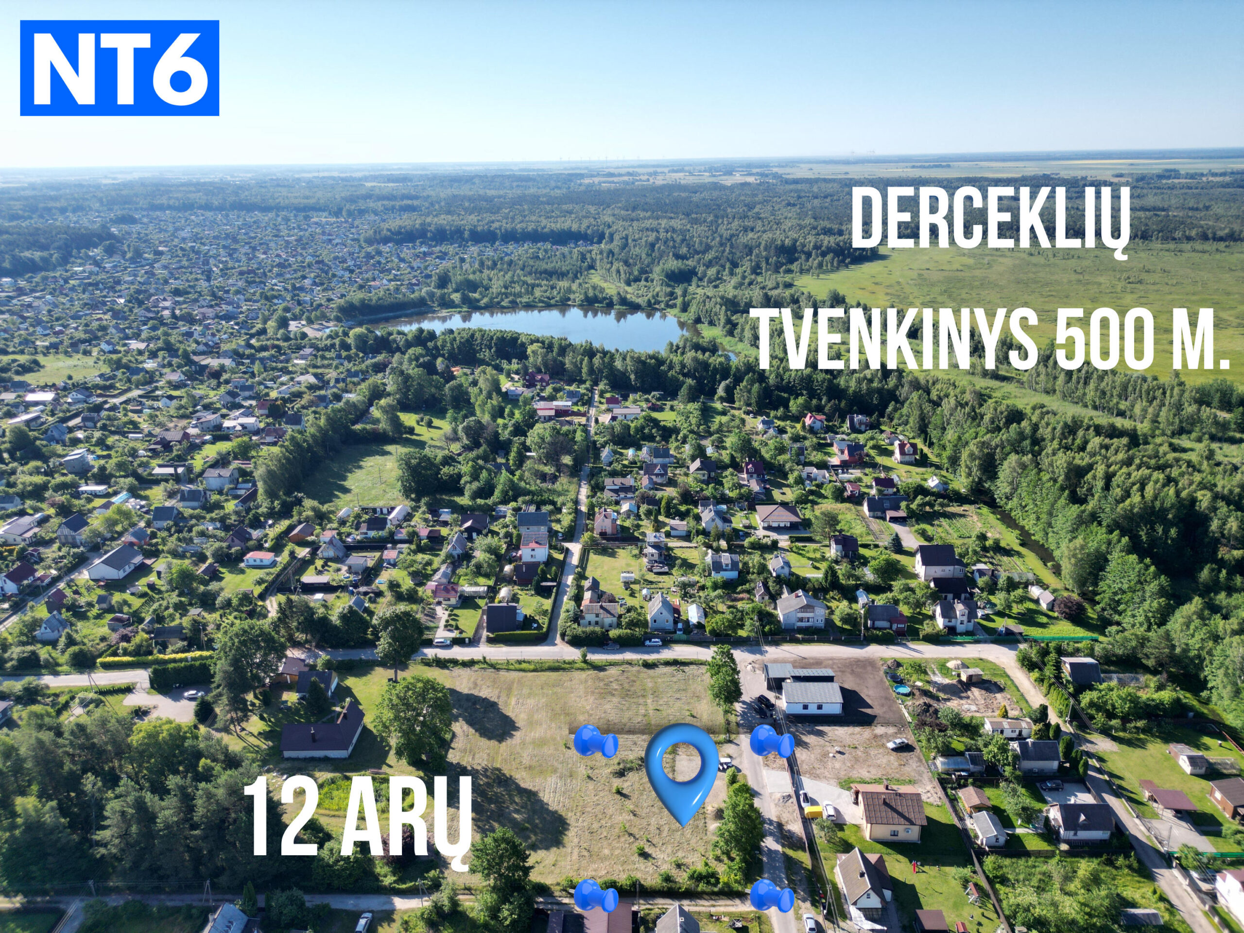 PARDUODAMAS 12 ARŲ NAMŲ VALDOS SKLYPAS DERCEKLIUOSE