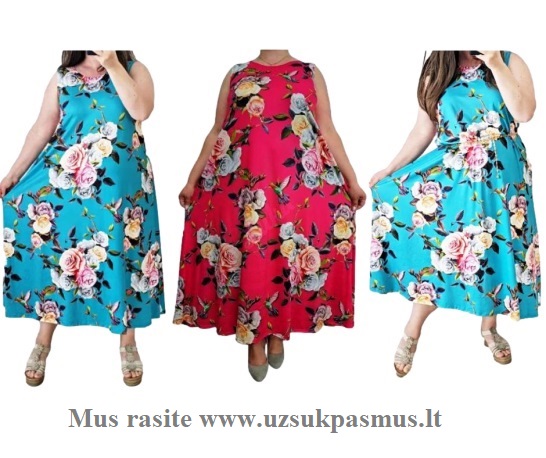 Didelių dydžių suknelė be rankovių