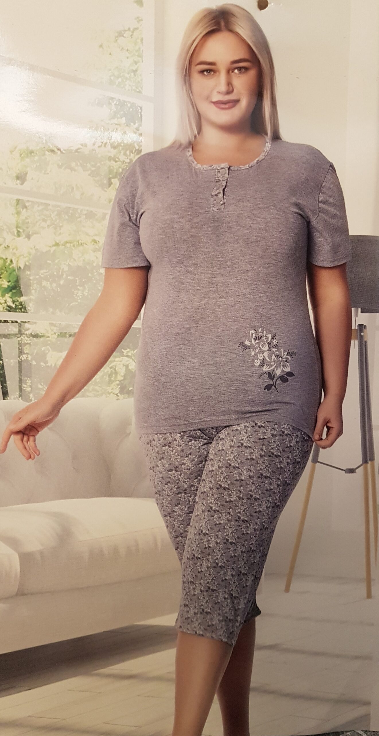 Pižama PILKUTĖ, trumpa, XL