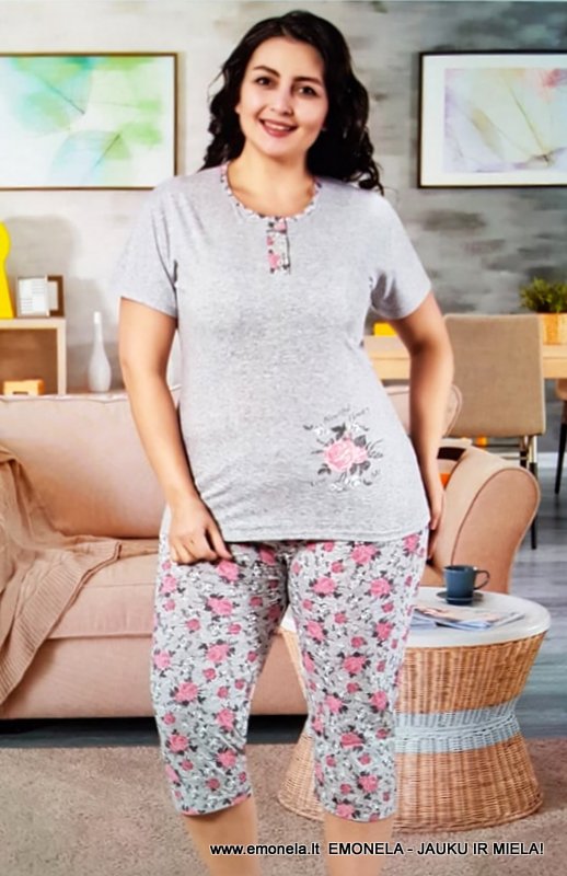 Pižama ROŽELĖS RAUDONOS trumpa, 50 d.