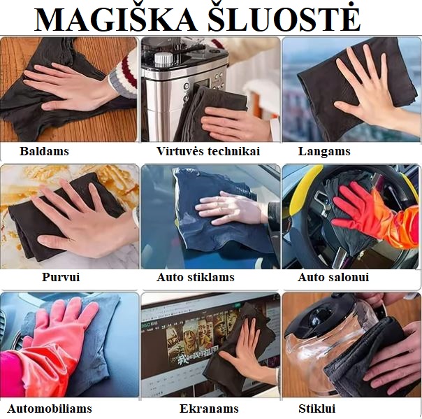 Aukštos kokybės Stebuklinga daugkartinio valymo šluostė