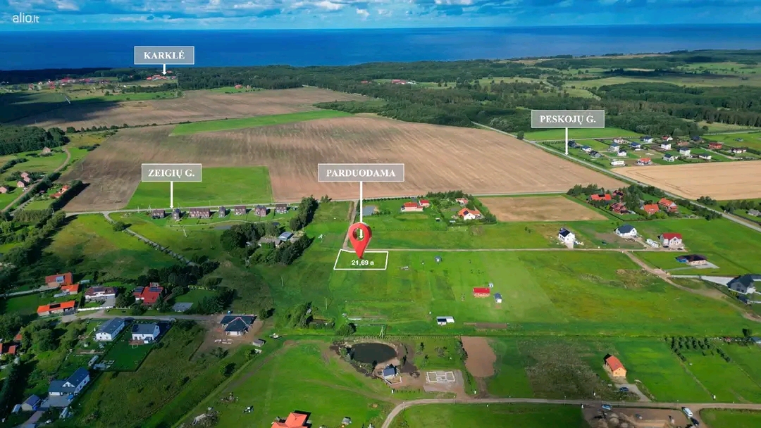 Parduodamas sklypas Klaipėdos raj. Kretingalės sen. Darguziu km, 2 km iki jūros.