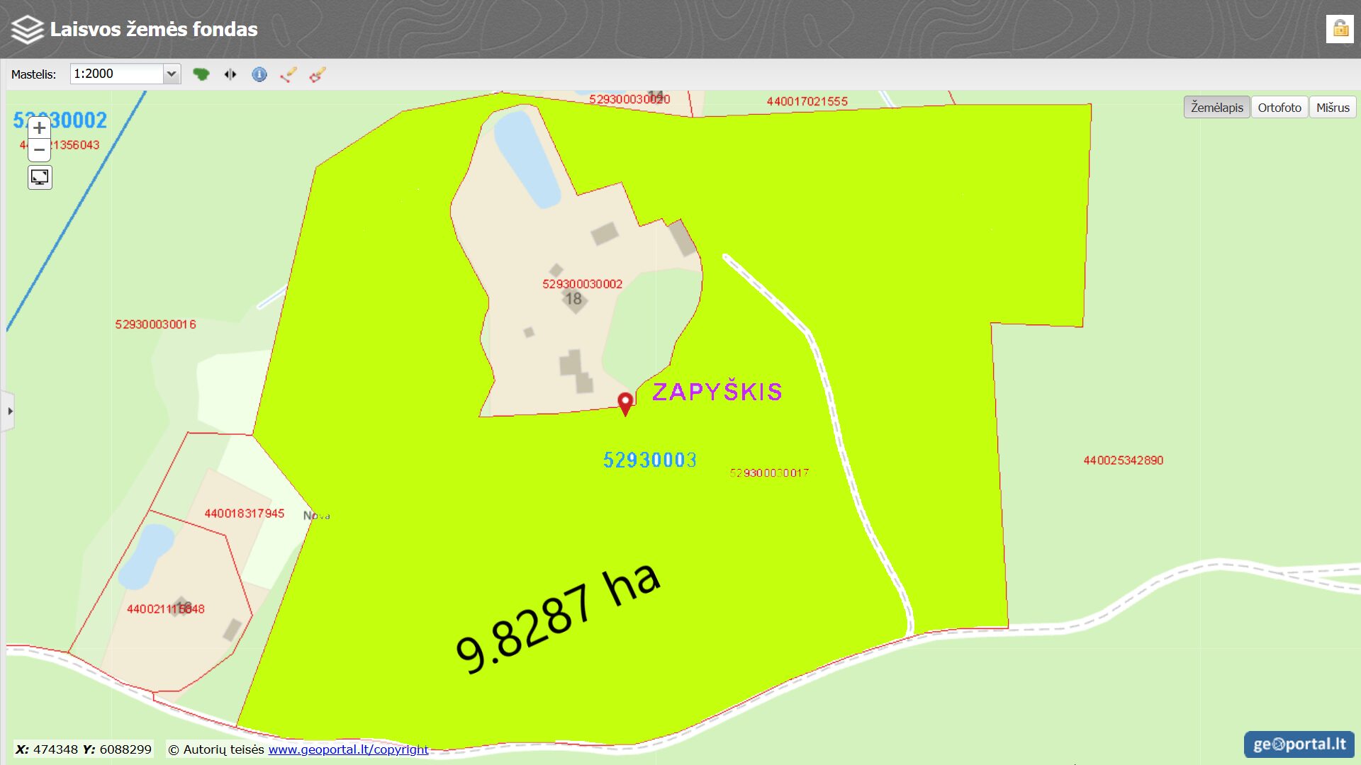 Parduodamas 9.8287 ha miško sklypas Kauno r.