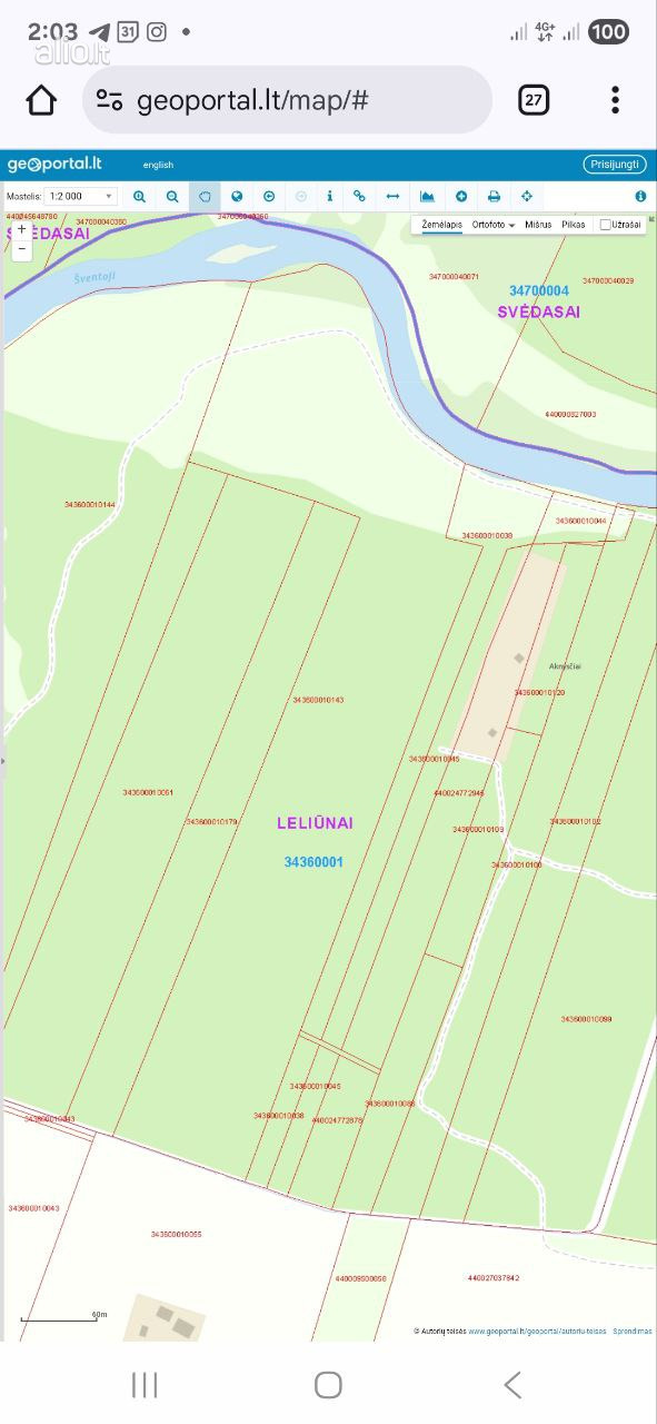 Žemės ūkio paskirties sklypas 6.5 ha su mišku – šalia upės Šventoji – Anykščių raj. Debeikių sen.