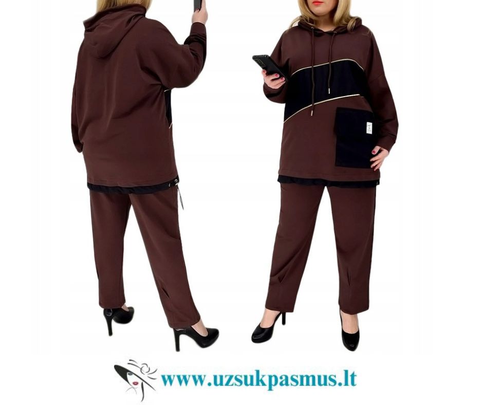 Stilingas medvilninis laisvalaikio kostiumas – dideli dydžiai