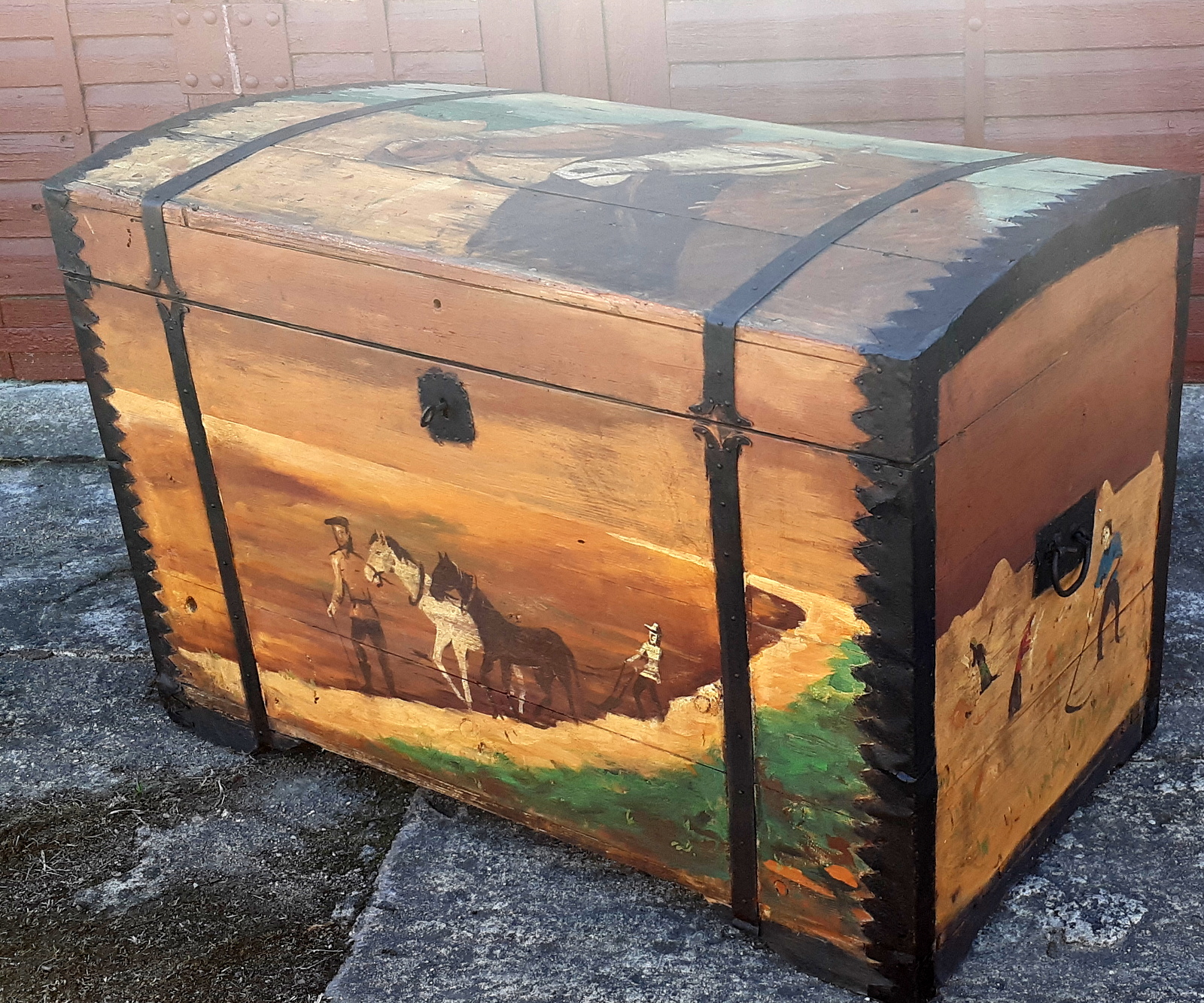 Senovinė meniška Kraičių Skrynia