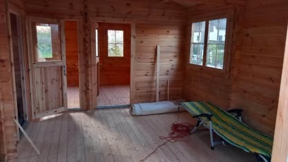 Sodas MANO VASARA, medinis namelis ir garazas