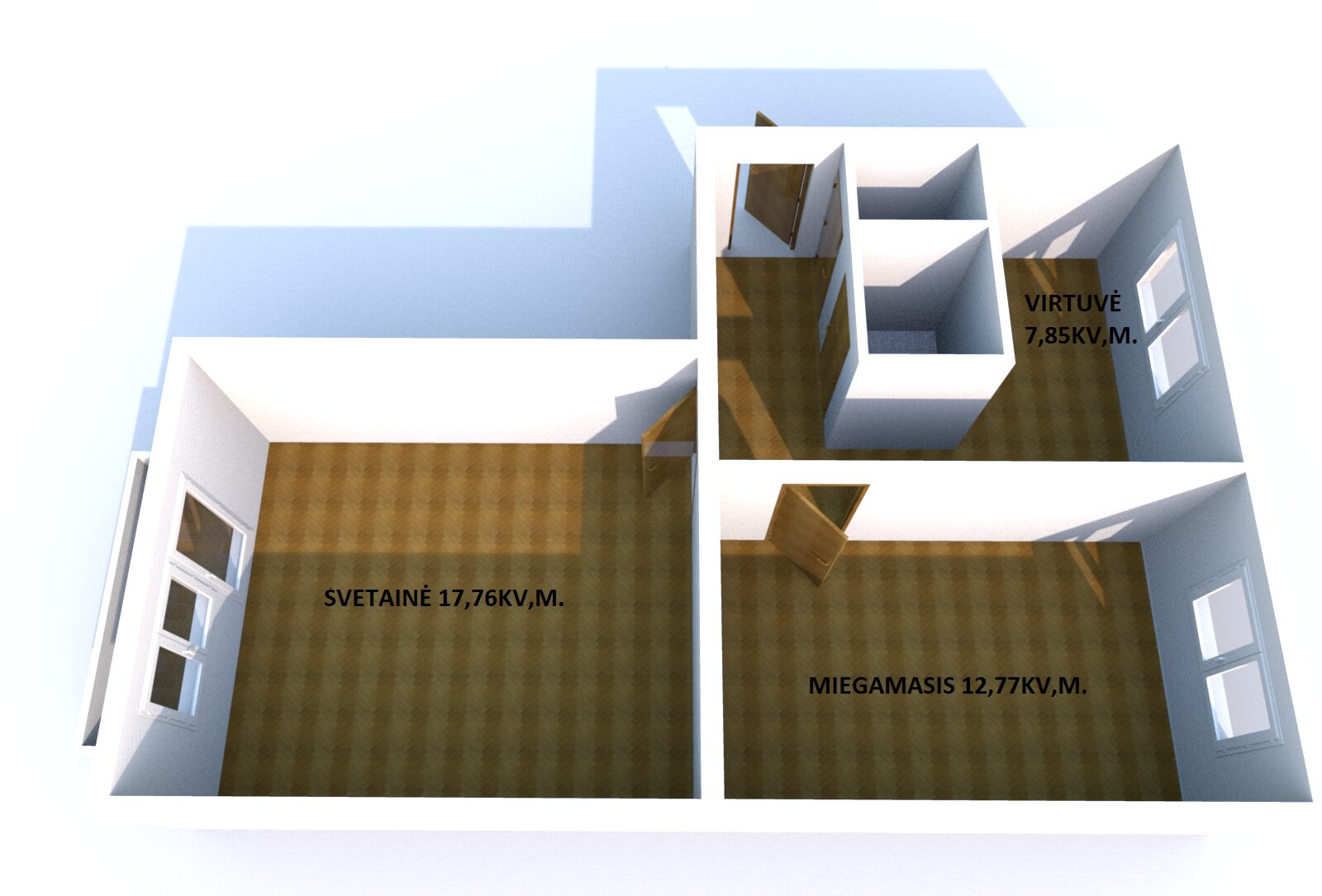 GERA KAINA. Parduodamas 2 kambarių butas