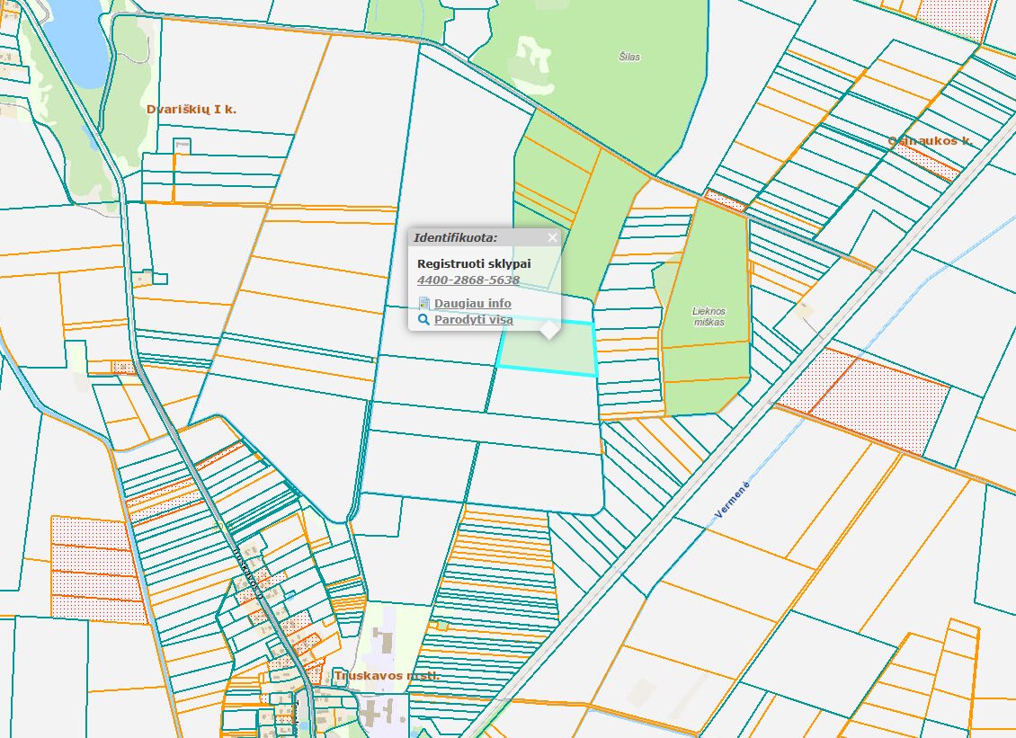 9,1853 HA ŽEMĖS SKLYPAS Kėdainių r. sav., Truskavos sen., Dvariškių I k.