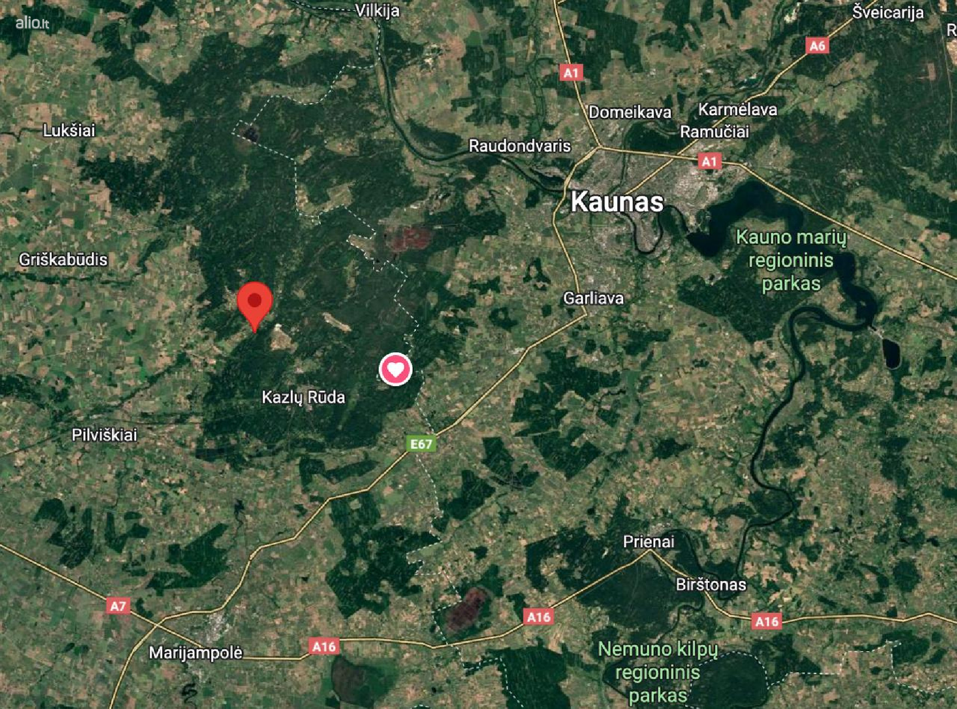 Parduodamas sklypas 1,45ha Kazlų rudos raj. Dambravimos km.