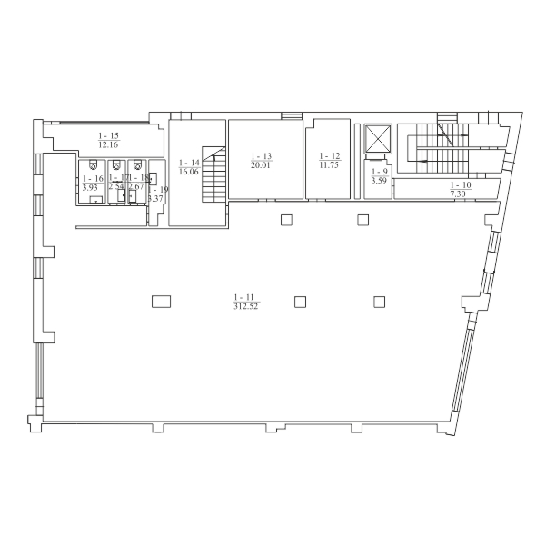 Nuomojamos 365,77 kv.m. Komercinės patalpos Naujoji Uosto g. 1 aukštas
