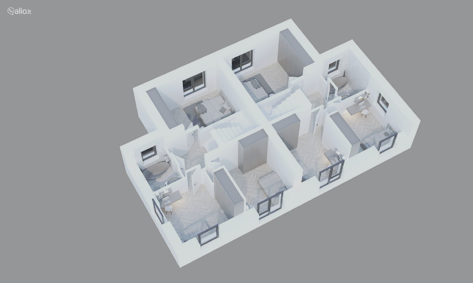 Parduodamas naujai pastatytas sublokuotas A++ klasės namas Vilniuje, Baltupiuose