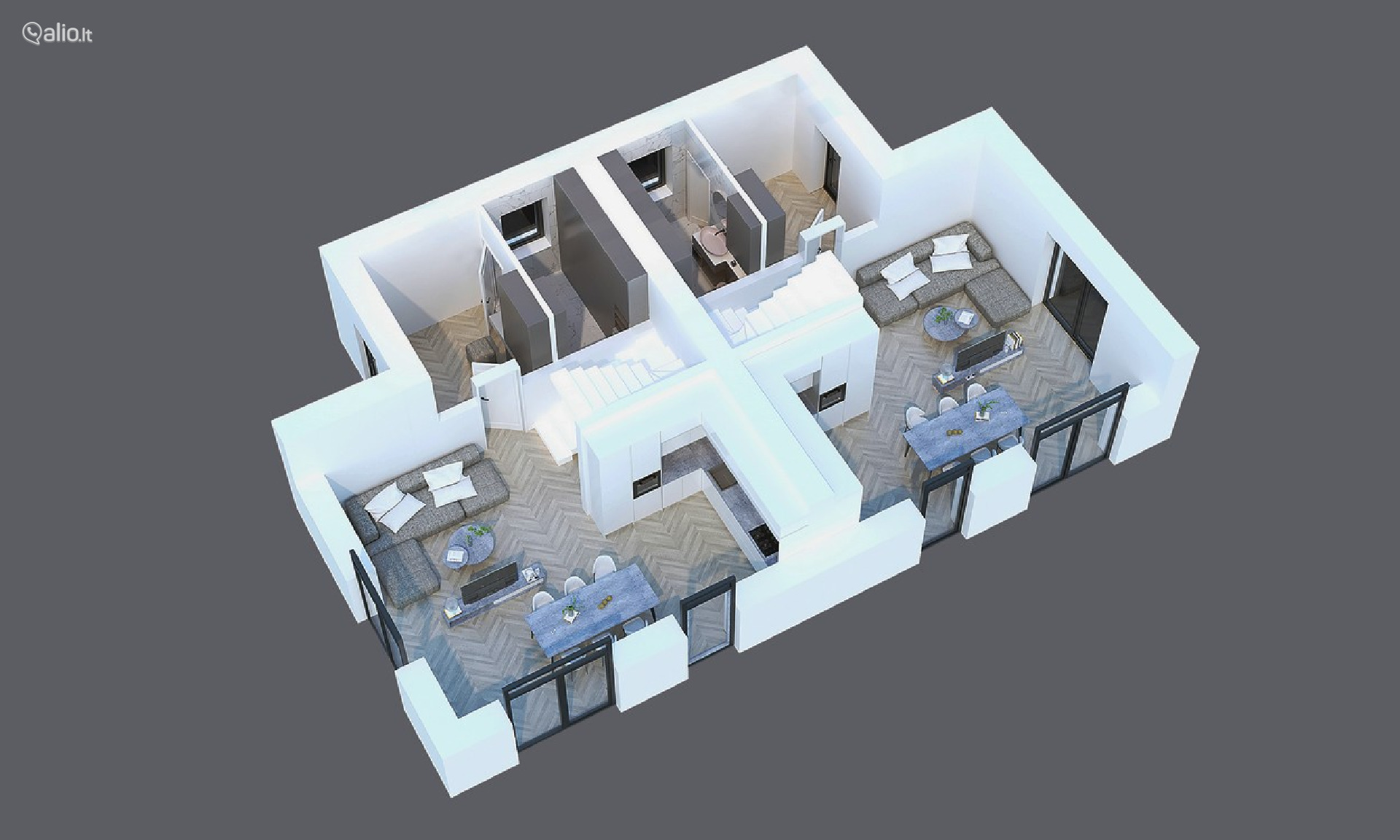 Parduodamas naujai pastatytas sublokuotas A++ klasės namas Vilniuje, Baltupiuose