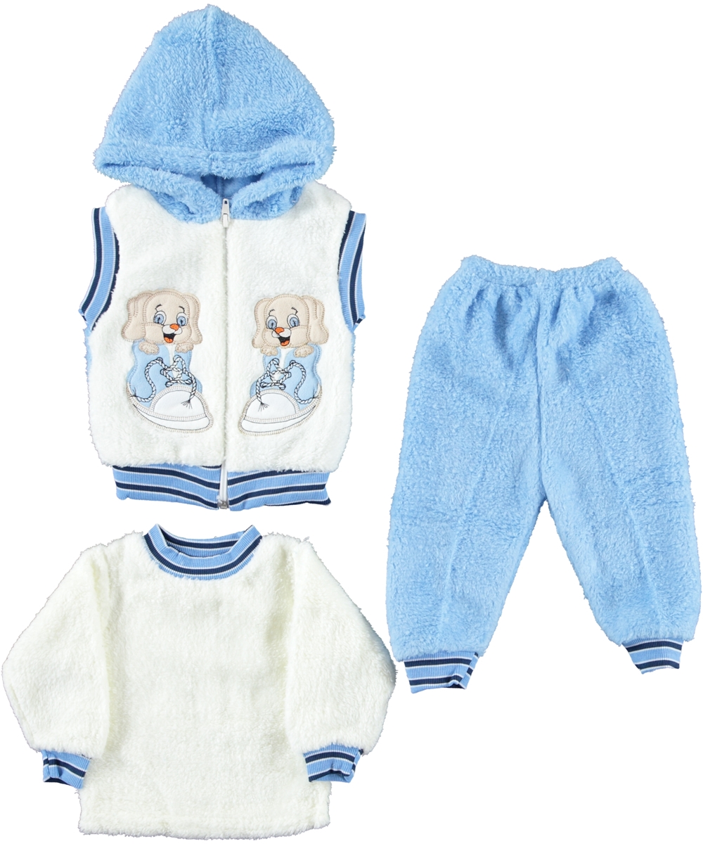 Baltas mėlynas kostiumėlis Šuo ir batas